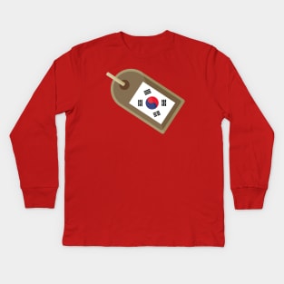 South Korea - Korean Flag (Tag) Kids Long Sleeve T-Shirt